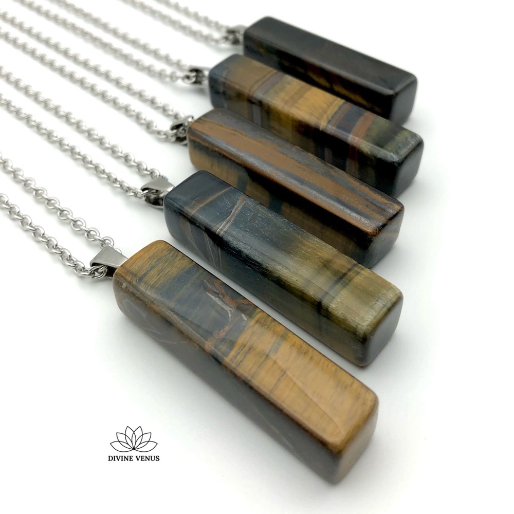 Tigers Eye Necklace | Stainless Steel Chain